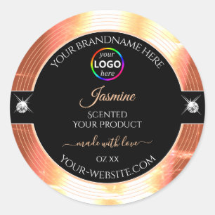 Noble Black Shiny Salmon Cream Logo Product Label