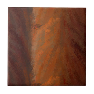 Noble brown / dark orange painted design tile