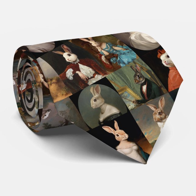 Noble Bunnies Portrait Collection  Tie (Rolled)