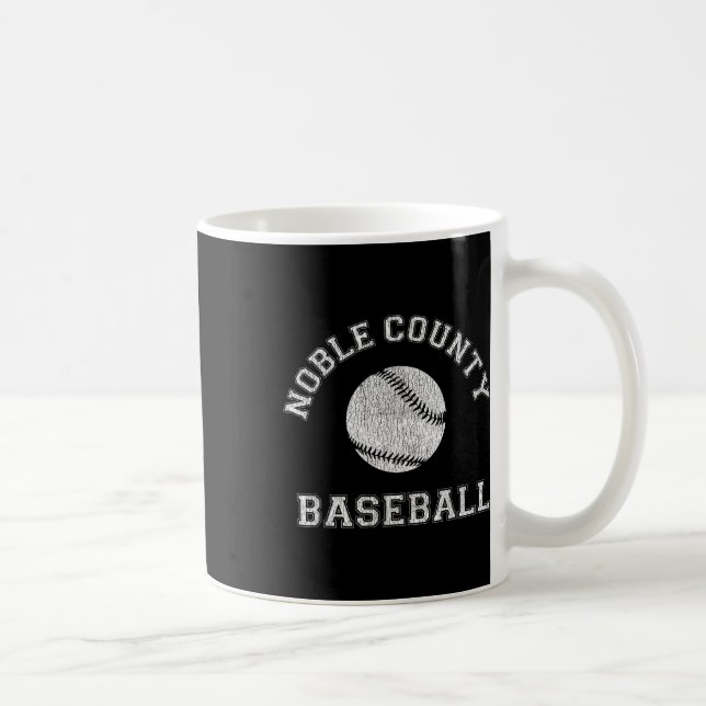 Noble County Baseball Distressed Retro Clic  Coffee Mug (Right)