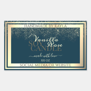 Noble Dark Blue Product Packaging Label Gold Frame