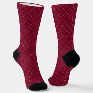 Noble dark red chequered socks