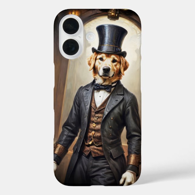 Noble Golden Retriever dog in victorian dress  Case-Mate iPhone Case (Back)