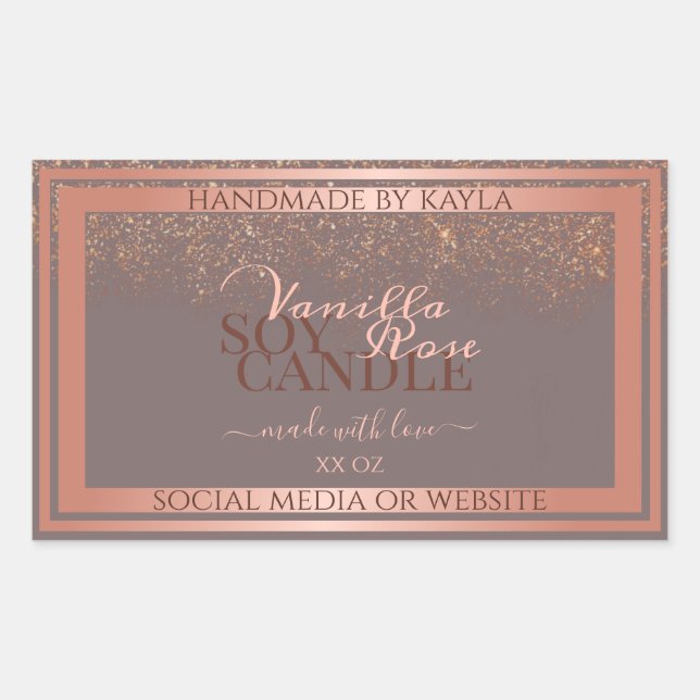 Noble Grey Product Packaging Labels Rose Gold (Front)