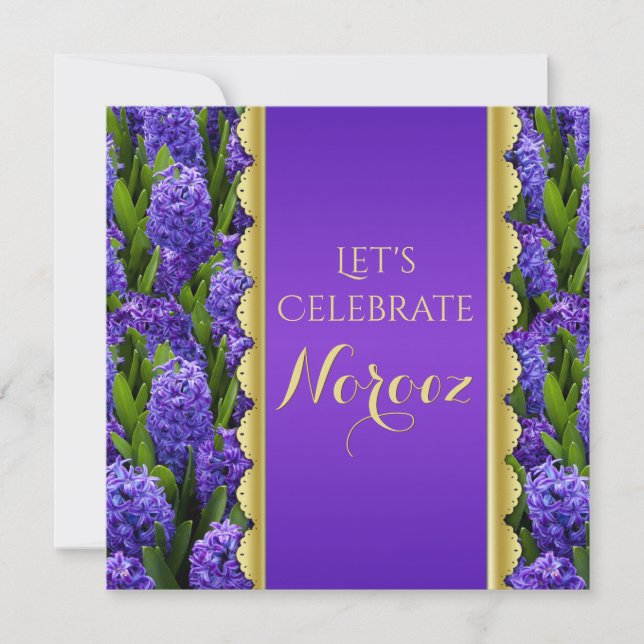 Noble Happy Norooz Hyacinths - Invitation (Front)