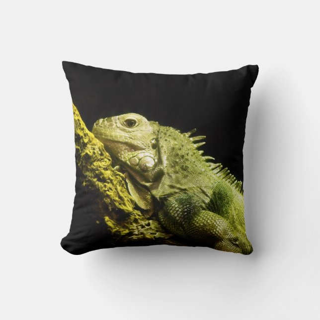 Noble Iguana Throw Pillow (Front)