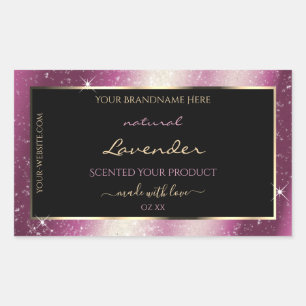 Noble Lavender Sparkle Glitter Frame Product Label