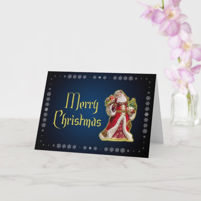 Noble Merry Christmas with Santa Claus! Card (Orchid)