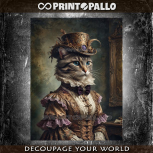 Noble Milady Cat in victorian elegant dress Tissue Paper