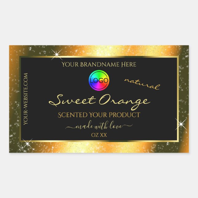 Noble Orange Glitter Frame Product Label with Logo (Front)