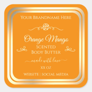 Noble Orange Product Label Gold Frame Vintage Rose