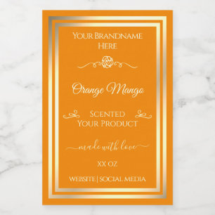 Noble Orange Product Label Gold Frame Vintage Rose