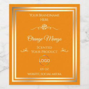 Noble Orange Product Label Gold Frame with Logo