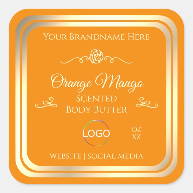 Noble Orange Product Label Gold Frame with Logo (Front)