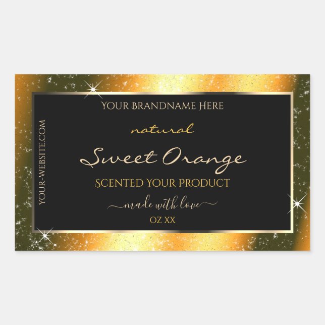 Noble Orange Sparkle Glitter Frame Product Label (Front)