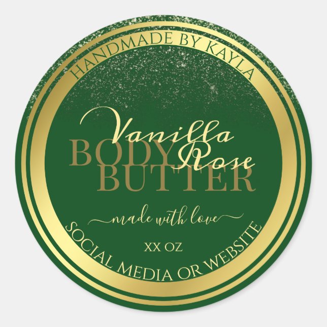 Noble Product Packaging Labels Dark Green and Gold (Front)