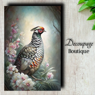 Noble Quail Decoupage Tissue Paper