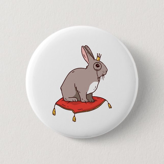 Noble Rabbit 6 Cm Round Badge (Front)