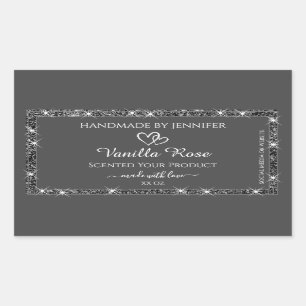 Noble Silver Glitter Grey Product Packaging Labels