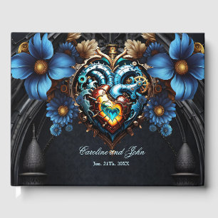 Noble steampunk heart guest book