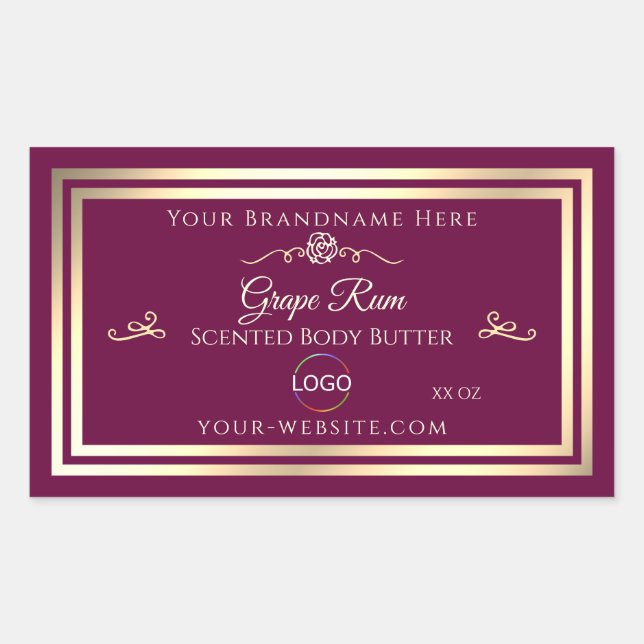 Noble Wine Red Product Label Gold Frame with Logo (Front)