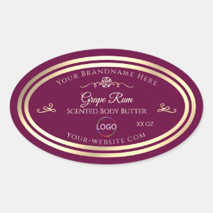 Noble Wine Red Product Label Gold Frame with Logo