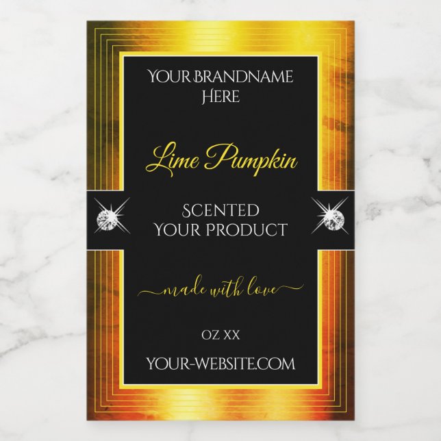 Nobly Black Golden Orange Brilliants Product Label (Single Label)