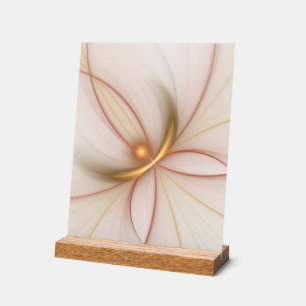 Nobly Copper And Gold Abstract Modern Fractal Art Acrylic Sign