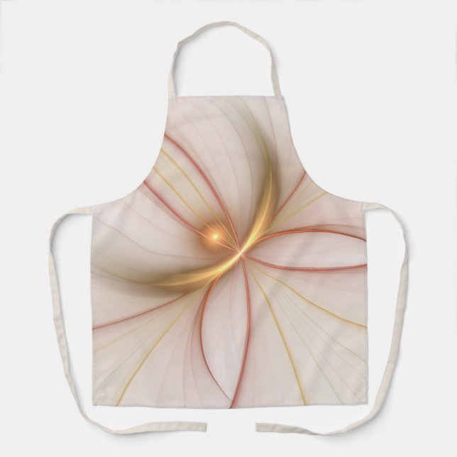 Nobly Copper And Gold Abstract Modern Fractal Art Apron (Front)