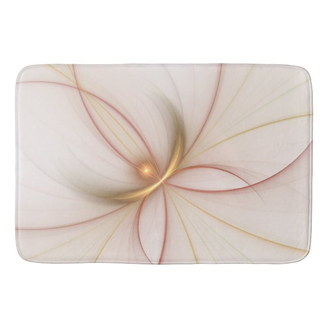 Nobly Copper And Gold Abstract Modern Fractal Art Bath Mat (Front)