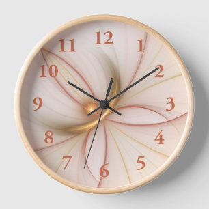 Nobly Copper And Gold Abstract Modern Fractal Art Clock