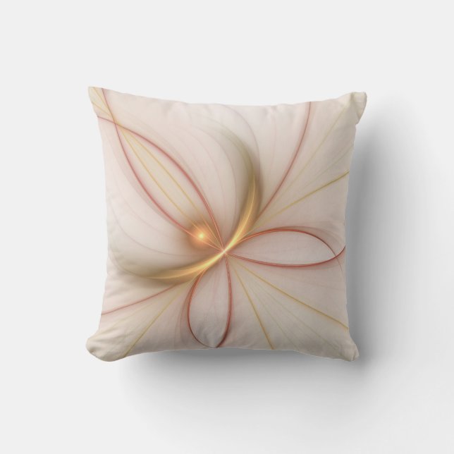 Nobly Copper And Gold Abstract Modern Fractal Art Cushion (Front)