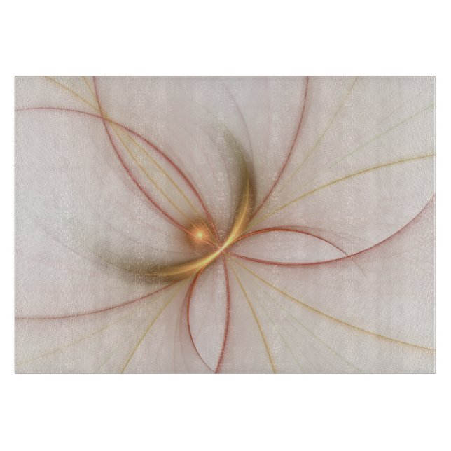Nobly Copper And Gold Abstract Modern Fractal Art Cutting Board (Front)