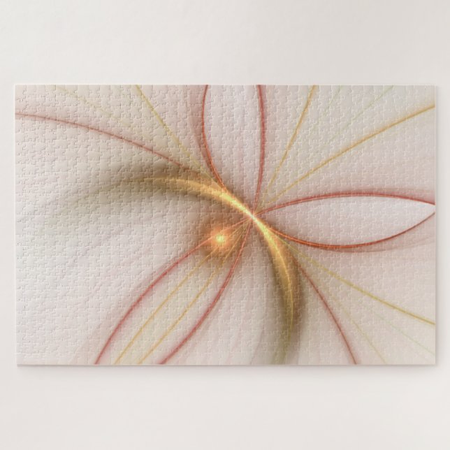 Nobly Copper And Gold Abstract Modern Fractal Art Jigsaw Puzzle (Horizontal)