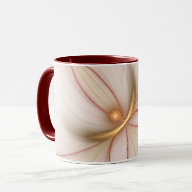 Nobly Copper And Gold Abstract Modern Fractal Art Mug (Front Left)