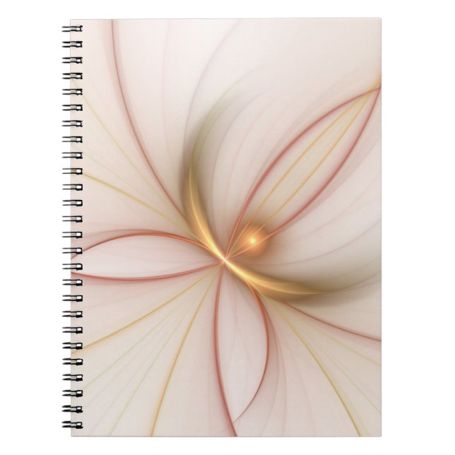 Nobly Copper And Gold Abstract Modern Fractal Art Notebook (Front)