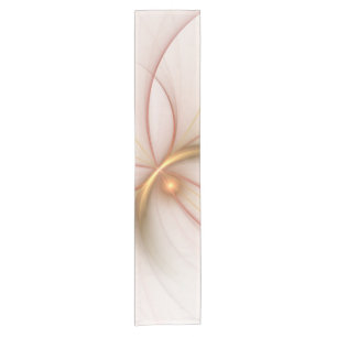 Nobly Copper And Gold Abstract Modern Fractal Art Short Table Runner