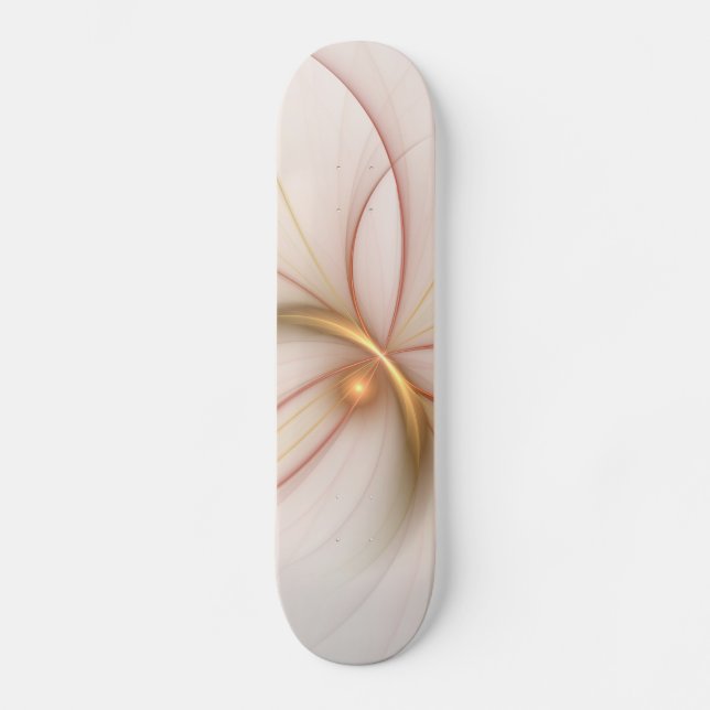 Nobly Copper And Gold Abstract Modern Fractal Art Skateboard (Front)