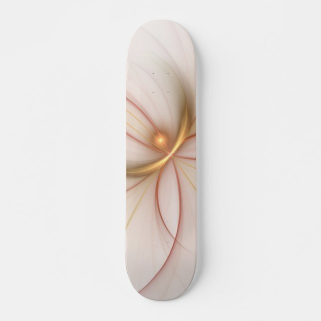 Nobly Copper And Gold Abstract Modern Fractal Art Skateboard (Front)