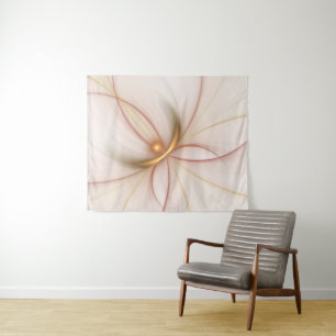 Nobly Copper And Gold Abstract Modern Fractal Art Tapestry