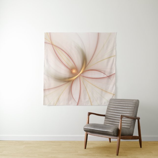 Nobly Copper And Gold Abstract Modern Fractal Art Tapestry (In Situ)