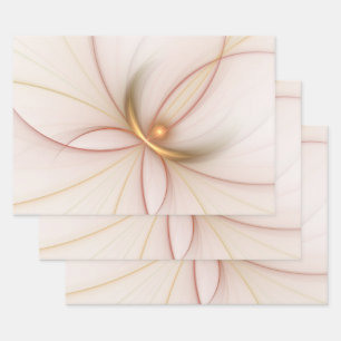Nobly Copper And Gold Abstract Modern Fractal Art Wrapping Paper Sheet