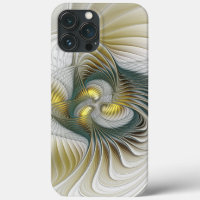 Nobly Golden Teal Abstract Fantasy Fractal Art