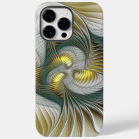 Nobly Golden Teal Abstract Fantasy Fractal Art