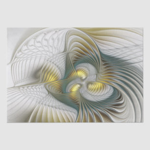 Nobly Golden Teal Abstract Fantasy Fractal Art Tissue Paper