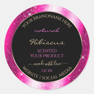 Nobly Hot Pink Sparkle Glitter Frame Product Label