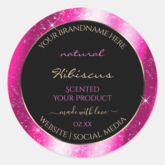 Nobly Hot Pink Sparkle Glitter Frame Product Label (Front)