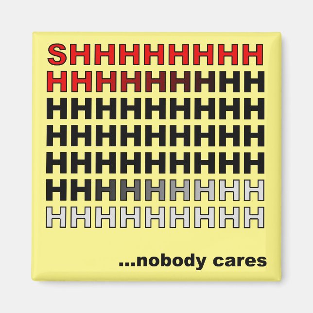 Nobody Cares Funny Fridge Refrigerator Magnet (Front)