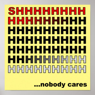 Nobody Cares Funny Poster Sign