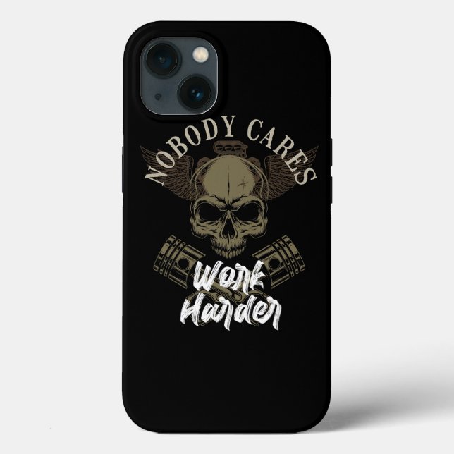 Nobody Cares Pistons Skulls Car Lover Funny Auto M Case-Mate iPhone Case (Back)